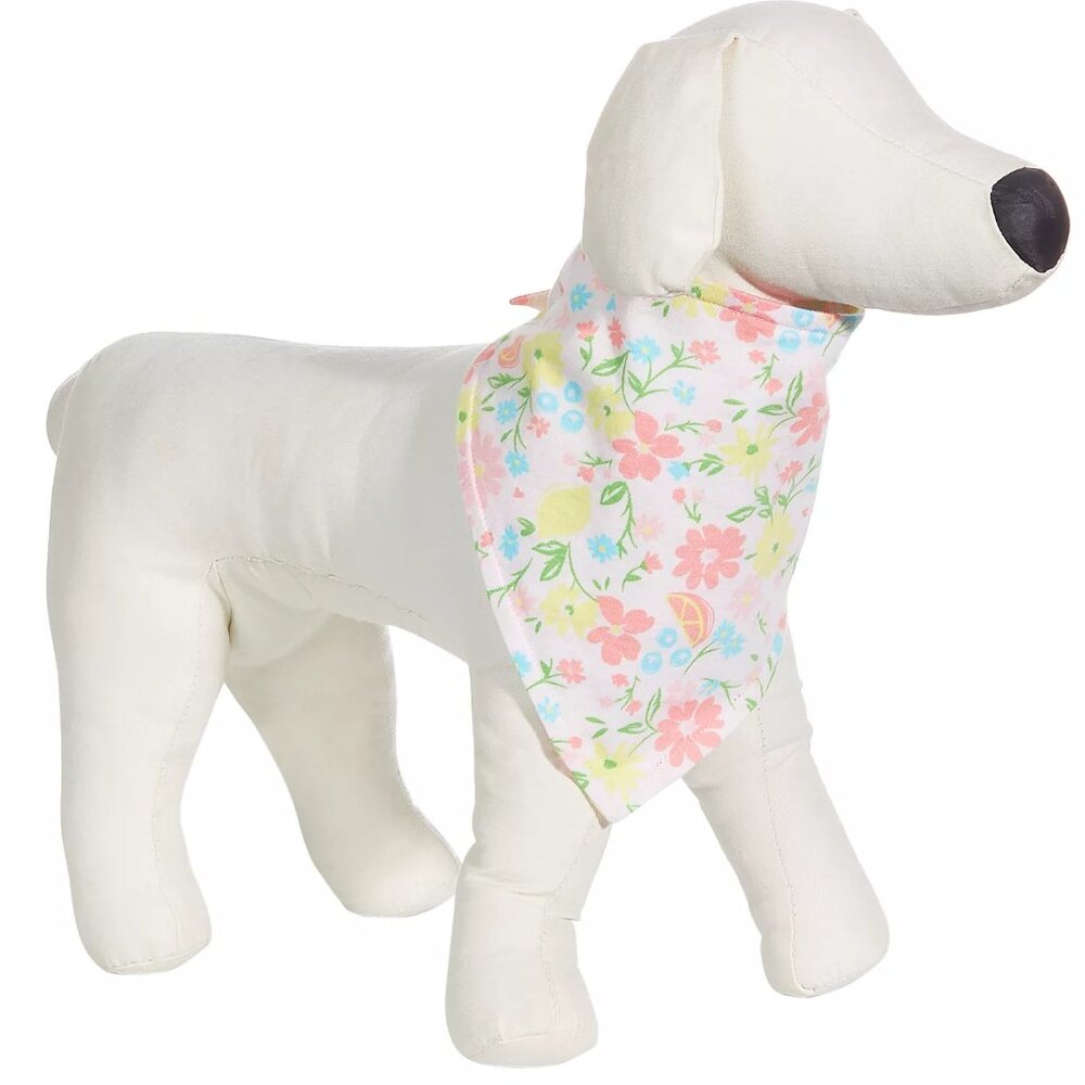 NWT Family Pajamas Dog Pet Bandana, White Floral Fruit Multi
